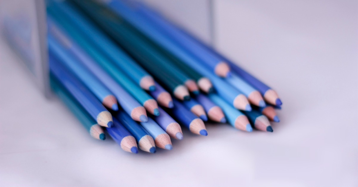 blue pencils